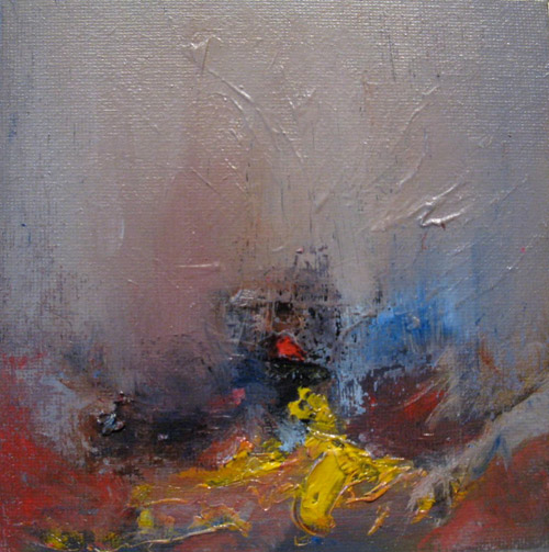 Paris Huile sur toile cartonnée (15cm x 15cm)